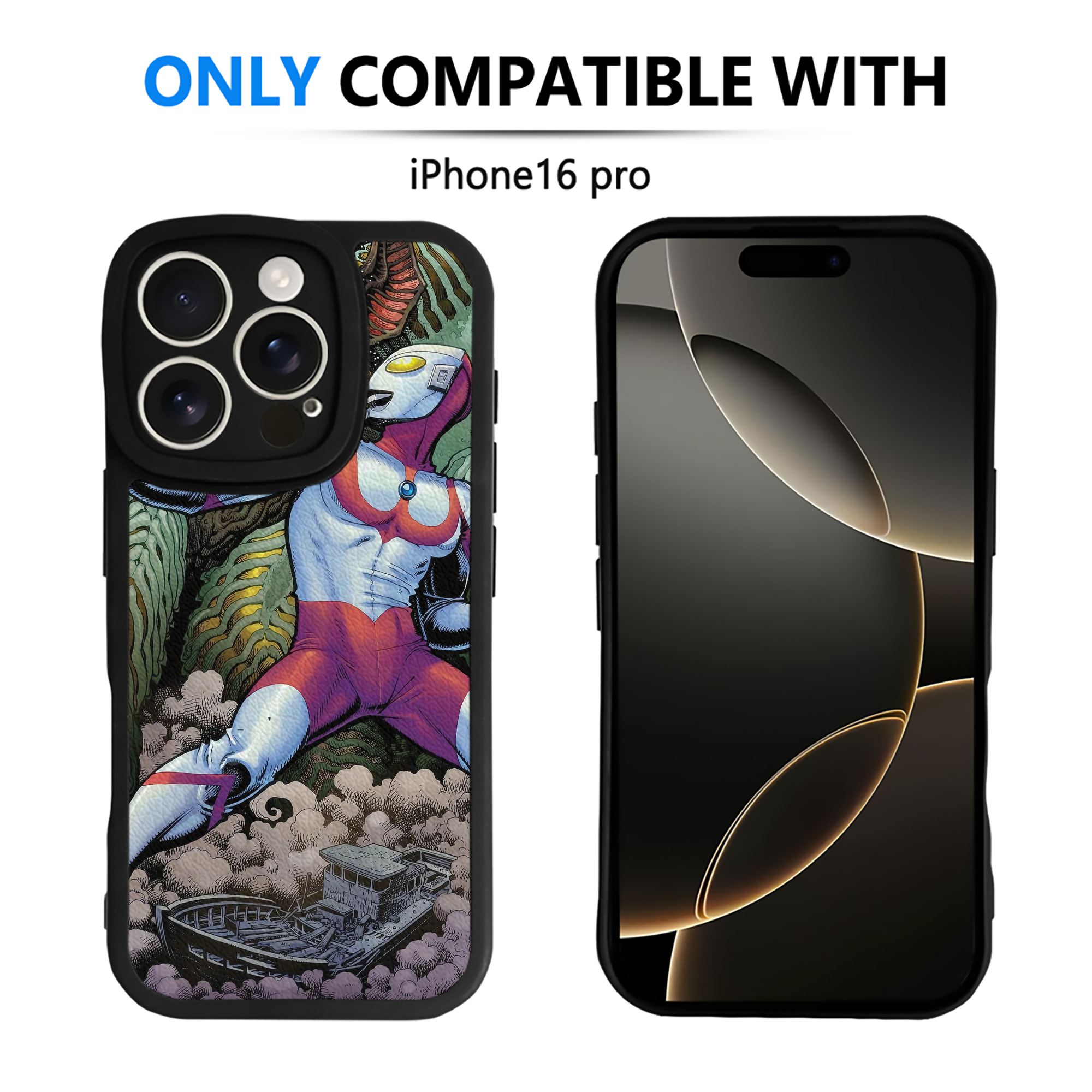（画像用） ウルトラマン Ultraman 【iPhone 16シリーズ対応】シリコンスマホケース（レザー調） 材質：シリコン